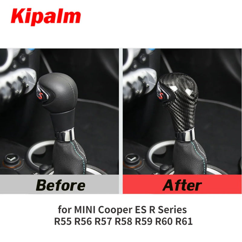 mini cooper gear shift Carbon Fiber Gear Shift Knob Cover for MINI Cooper