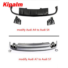 Load image into Gallery viewer, Kipalm h Style Dual Oval Carbon Fiber Exhaust Tip Muffler Tail Pipe Audi A4 A5 A6 A7 Modified to S4 S5 S6 S7 Curly Edge
