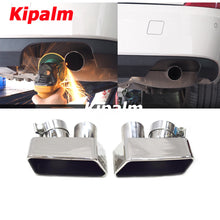 Load image into Gallery viewer, 1 Pair Square Black Exhaust Muffler Pipe For BMW F10 F18 535 GT Stainless Steel Rear Tail Tips