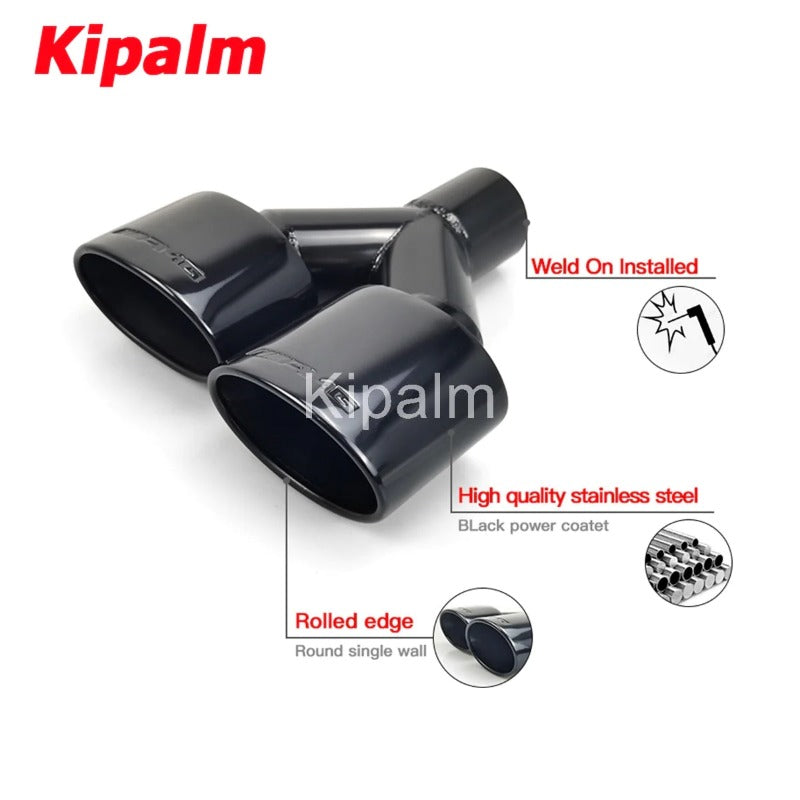 Chrome Silver 70mm Car Exhaust Pipe Muffler Tip Cover Stainless Steel Tailpipe E - Foto 7