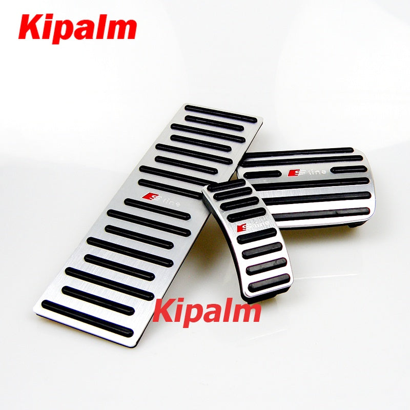 audi a5 pedal No Drill Aluminum Gas Pedal Accelerator Brake Pedal Cover for Audi A4 A5 A6  Q5 LHD with Sline Logo