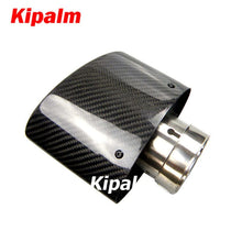 Load image into Gallery viewer, 1 Pair Universal Curly Edge BMW Exhaust Pipe Oval Slanted Carbon Fiber Muffler Tip Ford Pipes