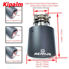 Load image into Gallery viewer, Car Universal Oval Curly Edge Remus Exhaust Tip Matter Carbon Fiber Exhaust Muffler Tail Pipe Ends for AUDI BMW BENZ VW
