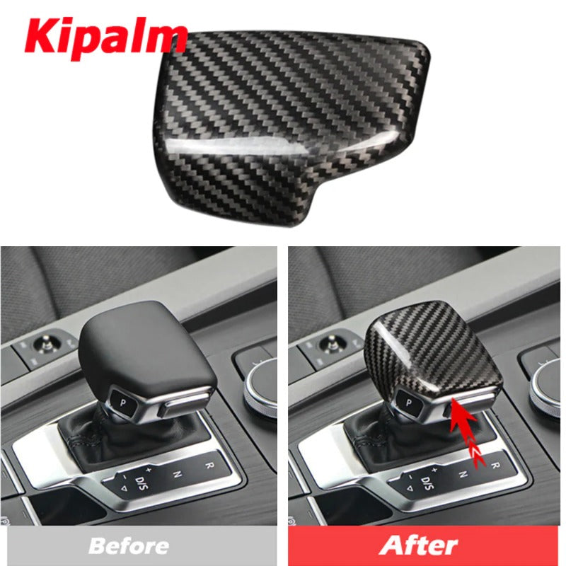 car gear head Carbon Fiber Gear Shift Knob Head Cover for Audi A4 A5 Q5 Q7