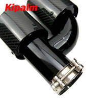 Load image into Gallery viewer, Kipalm h Style Dual Oval Carbon Fiber Exhaust Tip Muffler Tail Pipe Audi A4 A5 A6 A7 Modified to S4 S5 S6 S7 Curly Edge