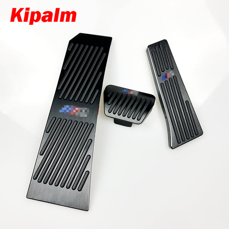 No Drill Gas Brake Footrest Pedal Plate Pad For BMW New 5 6 7 series GT Touring X3 X4 Black Aluminum alloy gas brake pedal