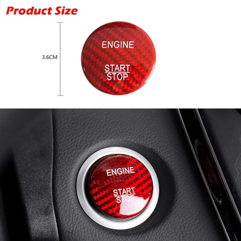 Real Carbon Fiber Engine Start Button Cover Stickers Decor for Mercedes Benz Class C W205 GLA GLC B200 Styling