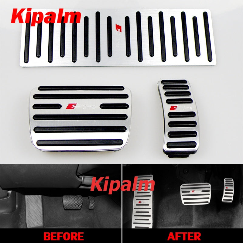 audi s line pedalen No Drill Aluminum Gas Pedal Accelerator Brake Pedal Cover for Audi A4 A5 A6  Q5 LHD with Sline Logo