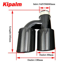 Load image into Gallery viewer, Kipalm h Style Dual Oval Carbon Fiber Exhaust Tip Muffler Tail Pipe Audi A4 A5 A6 A7 Modified to S4 S5 S6 S7 Curly Edge
