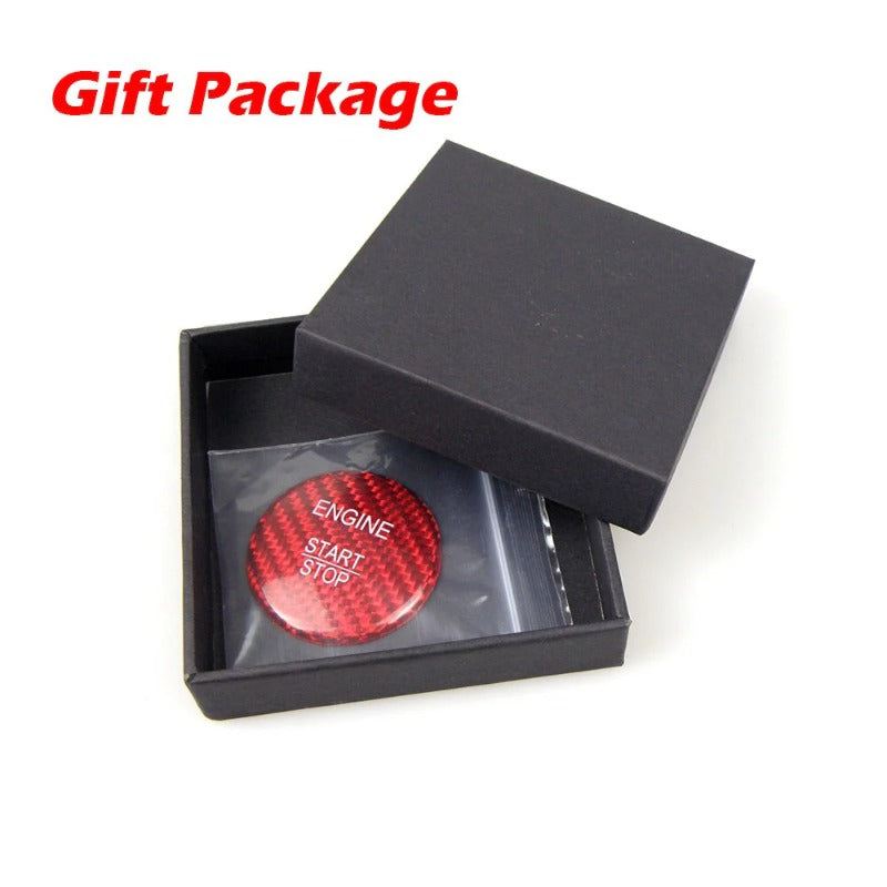 Real Carbon Fiber Engine Start Button Cover Stickers Decor for Mercedes Benz Class C W205 GLA GLC B200 Styling