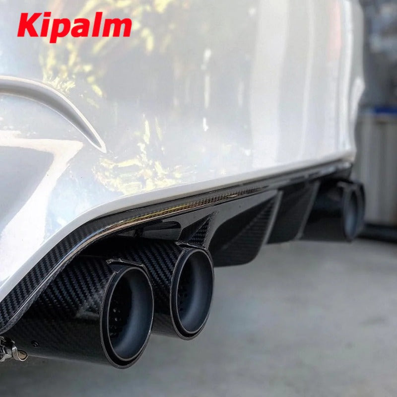 h Style Dual Glossy Carbon Fiber Black Stainless Steel  M Performance Exhaust End Pipes for BMW Modified Tips