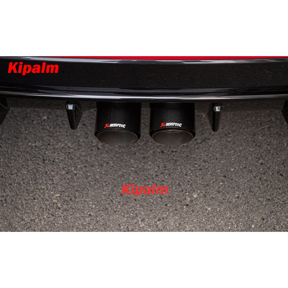 2PCS Real Carbon Fiber Rear Exhaust Muffler Tip Pipe for Honda Civic Hatchback 2020-2021