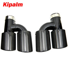 Load image into Gallery viewer, Kipalm h Style Dual Oval Carbon Fiber Exhaust Tip Muffler Tail Pipe Audi A4 A5 A6 A7 Modified to S4 S5 S6 S7 Curly Edge