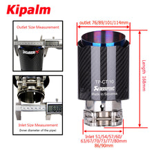 Load image into Gallery viewer, 1pcs Universal Akrapovic Carbon Fiber Blue Coated Car Exhaust Pipe Tailtip Carbon Fiber Muffler Tip