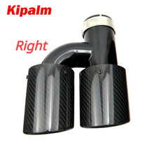 Load image into Gallery viewer, Kipalm h Style Dual Oval Carbon Fiber Exhaust Tip Muffler Tail Pipe Audi A4 A5 A6 A7 Modified to S4 S5 S6 S7 Curly Edge