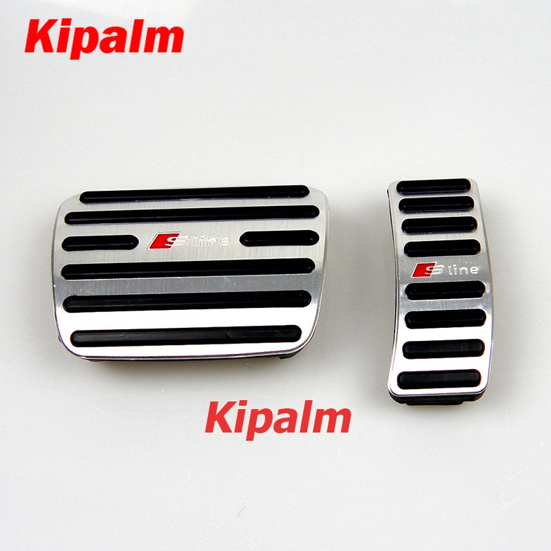 audi a5 alu pedale No Drill Aluminum Car Foot Rest Pedal Pads Cover with Rest Pedals Fit Gas Brake Rest Pedal for Audi A4 A5 A6 Q5 Q7 2010-2018 LHD AT