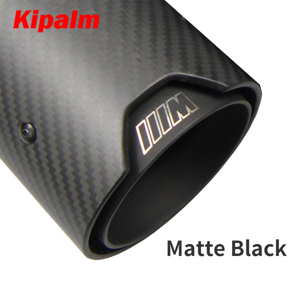 Universal M LOGO Carbon Fiber Exhaust Tips for M Performance Exhaust Pipe for BMW Muffler Tail Pipe 120mm Length M3 M4 M5