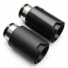 Load image into Gallery viewer, 1pcs Universal M LOGO Carbon Fiber Exhaust tips For BMW Performance exhaust pipe Exhaust tips Glossy