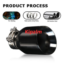 Load image into Gallery viewer, 1PC Double Wall End Shape Universal Titanium Black 304 Stainless Steel Car Muffler Tip Exhaust Pipe