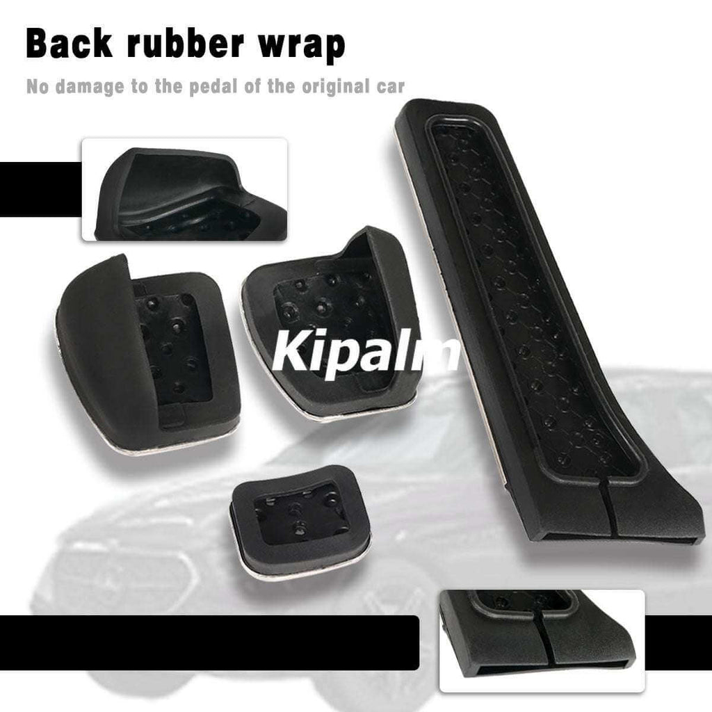 4pcs Stainless Steel Car Foot Rest Pedal Pads Cover with Rest Pedals Gas Brake Rest Pedal for Mecerdes Benz C E S class LHD