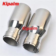 Load image into Gallery viewer, 1PC Double Wall SUS304 Exhaust Tip Silver Black Stainless Steel Muffler Pipe