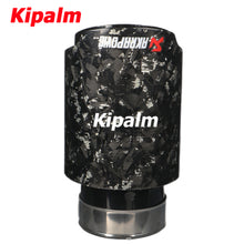Load image into Gallery viewer, 1PC Universal Silver Forged Twill Carbon Fiber Akrapovic Car Exhaust Pipe Muffler Tip Black Coated Stainless Steel