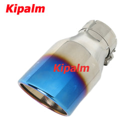 1PC Burnt Blue 304 Stainless Steel Car Muffler Tip Exhaust Pipe