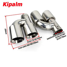 Load image into Gallery viewer, 1PC Universal Dual H Shape Welding Style Stainless Steel Exhaust Muffler End Tail Pipe for BMW VW Ford Rear Tip