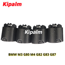 Load image into Gallery viewer, 4 PCS Black Carbon Fiber M Performance Exhaust Pipe Muffler Tip Stainless Steel Fits for BMW M3 G80 M4 G82 G83 G87