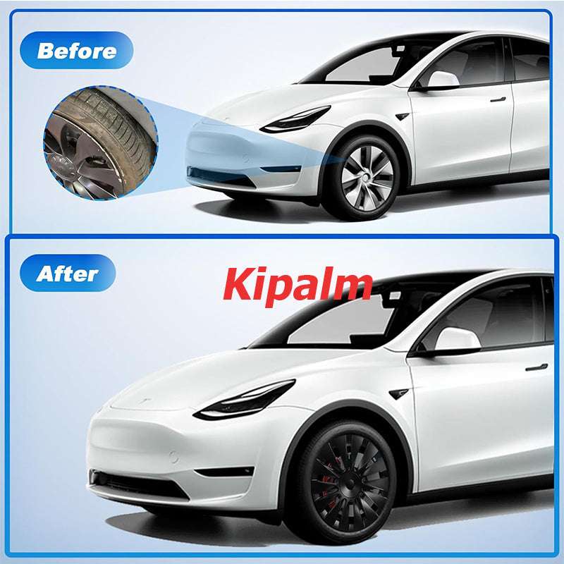 4PCS New Design Tesla 19'' Black Wheel Cover Cap Model Y Full Cover Car Hubcaps
