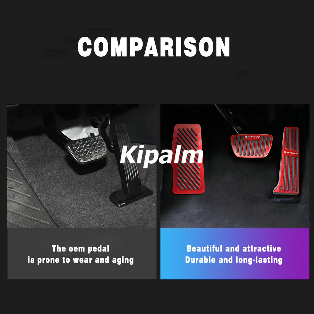 No Drill Aluminum Camry Accelerator Gas Pedal Brake Pedal Cover AT for Toyota Camry 2018-2021