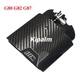4PCS BMW X3M X4M F97 F98 Carbon Fiber M Performance Black Stainless Steel Exhaust Pipe Muffler Tip