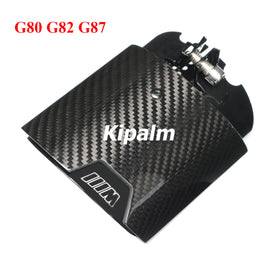4 PCS Black Carbon Fiber M Performance Exhaust Pipe Muffler Tip Stainless Steel Fits for BMW M3 G80 M4 G82 G83 G87