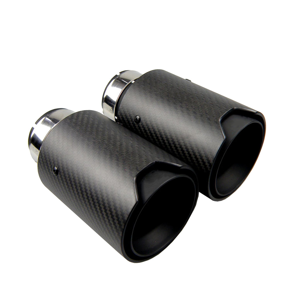 1pcs Universal M LOGO Carbon Fiber Exhaust tips For BMW Performance exhaust pipe Exhaust tips Glossy