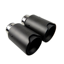 Load image into Gallery viewer, 1pcs Universal M LOGO Carbon Fiber Exhaust tips For BMW Performance exhaust pipe Exhaust tips Glossy