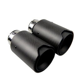 1pcs Universal M LOGO Carbon Fiber Exhaust tips For BMW Performance exhaust pipe Exhaust tips Glossy