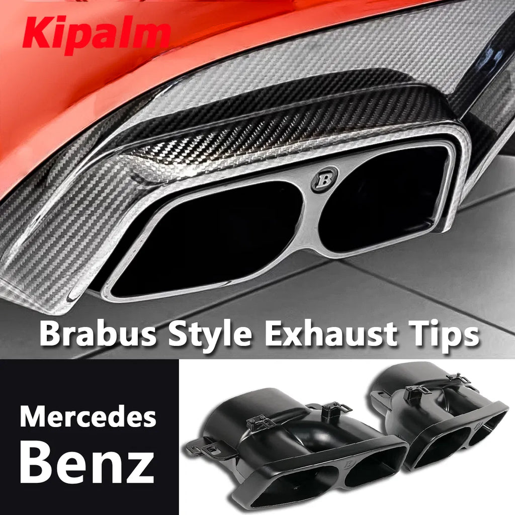 1 Pair Alumina Exhaust Pipe For Mercedes-benz C E S Class W205 W212 W222 W463 Dual Muffler Tip