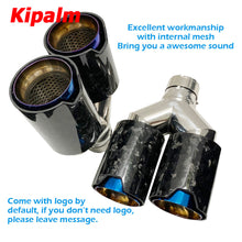 Load image into Gallery viewer, Y Style Dual Forged Carbon Fiber Burnt Blue Stainless Steel  M Performance Exhaust End Pipes for BMW Modified Tips
