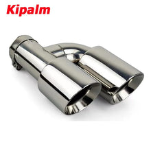 Load image into Gallery viewer, 1PC Universal Dual H Shape Welding Style Stainless Steel Exhaust Muffler End Tail Pipe for BMW VW Ford Rear Tip