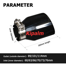 Load image into Gallery viewer, 1PC Double Wall End Shape Universal Titanium Black 304 Stainless Steel Car Muffler Tip Exhaust Pipe