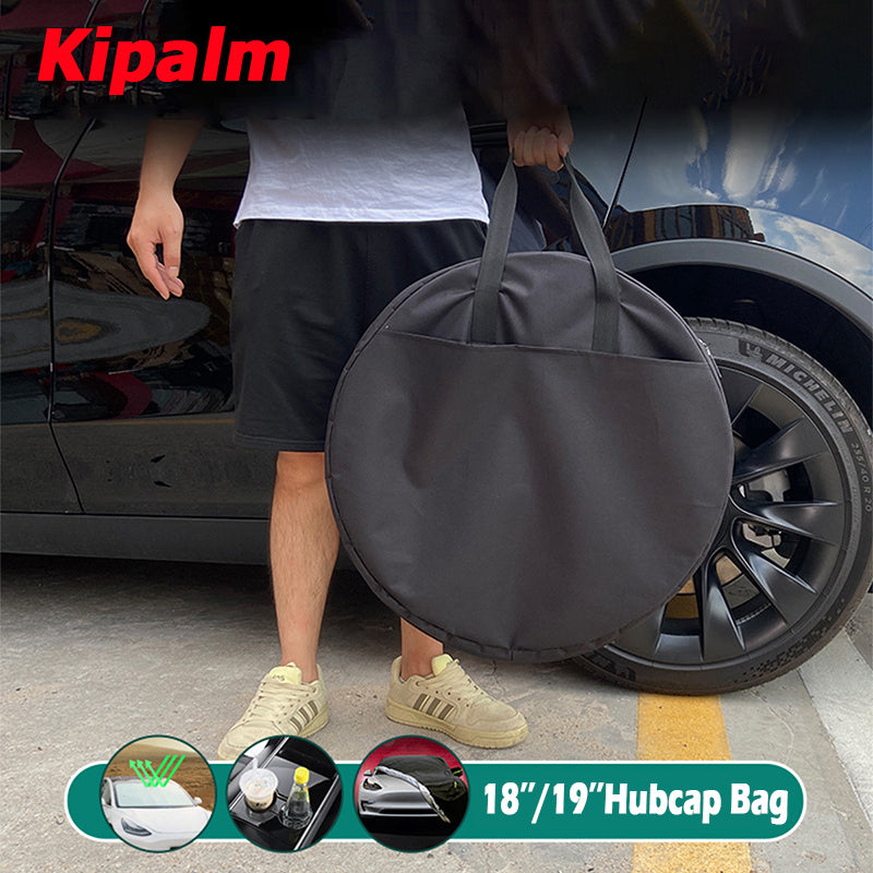 1PC Multi-Functional Model 3/Y Aero Wheel Cover Hubcap Oxford Cloth Storage Bag with Large Capacity