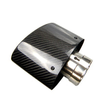 Load image into Gallery viewer, 1 Pair Universal Curly Edge BMW Exhaust Pipe Oval Slanted Carbon Fiber Muffler Tip Ford Pipes