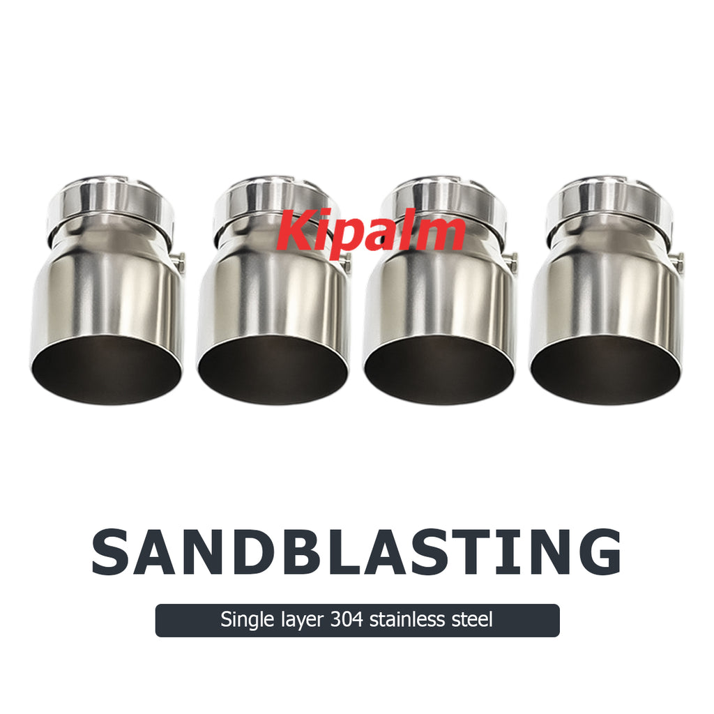 Single Layer Universal Chrome Exhaust Tips Blue Stainless Steel Muffler Pipe