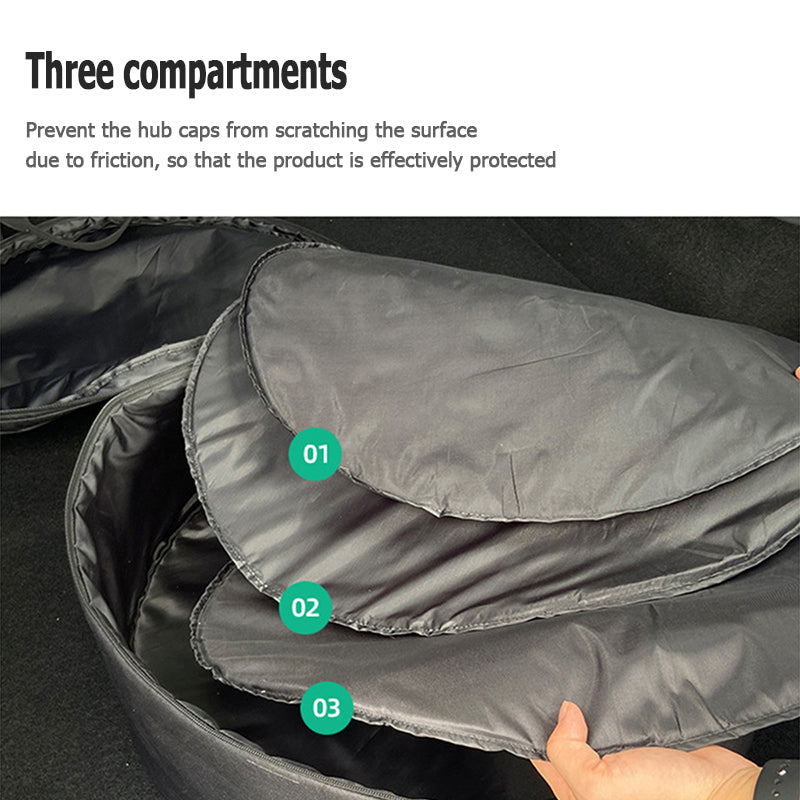 1PC Multi-Functional Model 3/Y Aero Wheel Cover Hubcap Oxford Cloth Storage Bag with Large Capacity