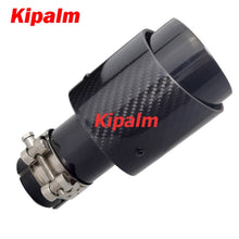 Load image into Gallery viewer, 1PC Universal MINI Twill Carbon Fiber Exhaust Pipe Extension Muffler Tip Black Coated 304 Stainless Steel