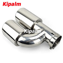 Load image into Gallery viewer, 1PC Universal Dual h-Shape Curly Edge Stainless Steel Exhaust Muffler Tail Pipe for BMW VW Audi Ford Rear Tip