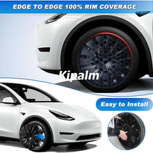 Load image into Gallery viewer, 4PCS New Design Tesla 19&#39;&#39; Black Wheel Cover Cap Model Y Full Cover Car Hubcaps