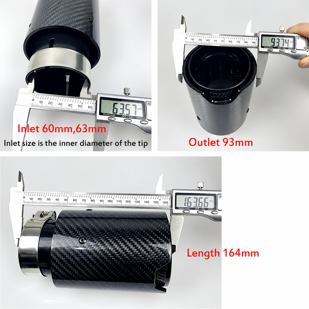 1pcs Universal M LOGO Carbon Fiber Exhaust tips For BMW Performance exhaust pipe Exhaust tips Glossy