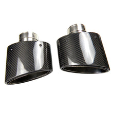 Load image into Gallery viewer, 1 Pair Universal Curly Edge BMW Exhaust Pipe Oval Slanted Carbon Fiber Muffler Tip Ford Pipes