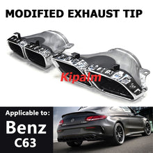 Load image into Gallery viewer, 1 Pair Benz W167 GLE53 GLE350 GLE450 Silver Stainless Steel Exhaust Tips Upgrade to GLE63 Muffler Pipe